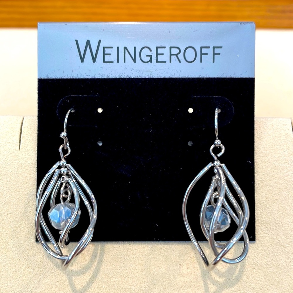 Silver Multi Hoop and Gemstone Pendant Earrings BRAND NEW